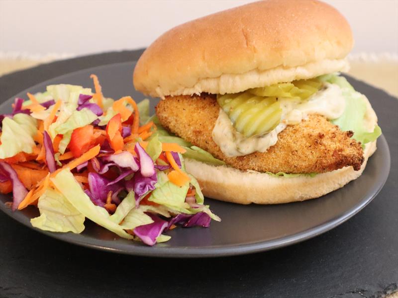 Air Fryer Fish Burger