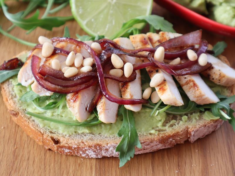 Open-Faced Chicken and Avocado Sandwiches