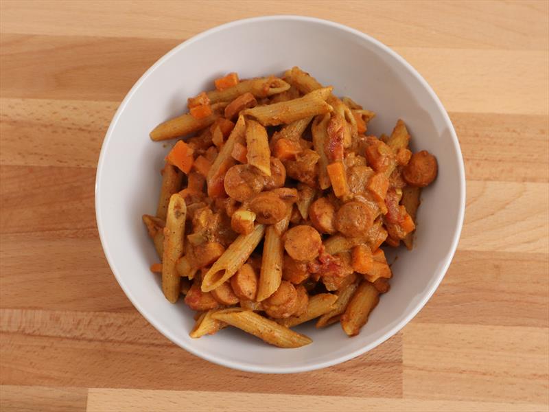 Hot dog pasta